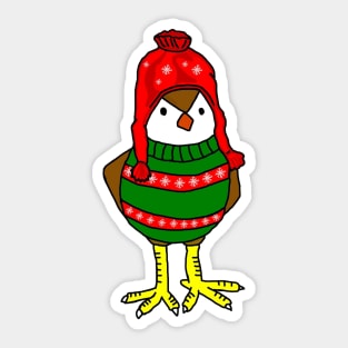 Christmas Chick Sticker